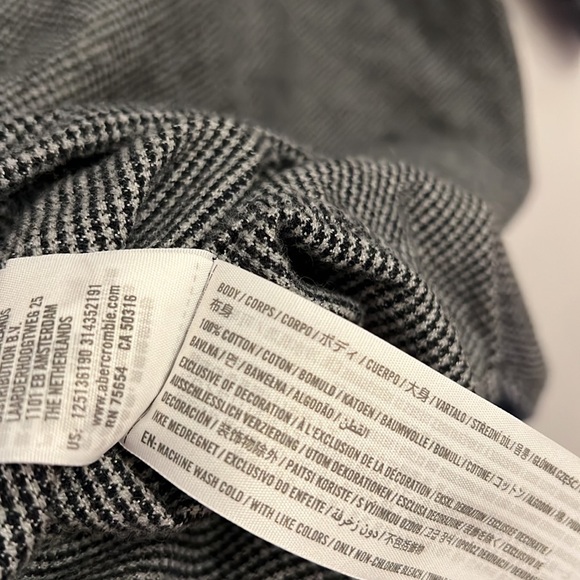 Abercrombie and Fitch Soft AF Flannel Micro Houndstooth Herringbone Men’s XXL - Picture 9 of 9